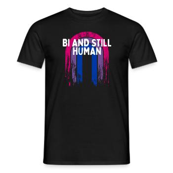 Bi et toujours humain Bisexuel LGBTQ Bi Pride LGBT - T-shirt homme - noir - Devant - AI Model Male 178 light (178cm)