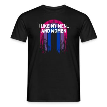 J’aime ma fierté bisexuelle LGBTQ Bi hommes et femmes - T-shirt homme - noir - Devant - AI Model Male 178 light (178cm)