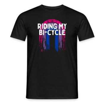 Riding My Bi-Cycle Bisexual LGBTQ Bi Pride LGBT - Men's T-Shirt - black - Front - AI Model Male 178 light (178cm)