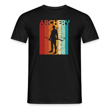 Bogenschießen farbiges wort bogen schißesport - Männer T-Shirt - Schwarz - Vorne - AI Model Male 178 light (178cm)