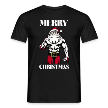 Cooles Weihnachtsmann Bodybuilder Design - Männer T-Shirt - Schwarz - Vorne - AI Model Male 178 light (178cm)