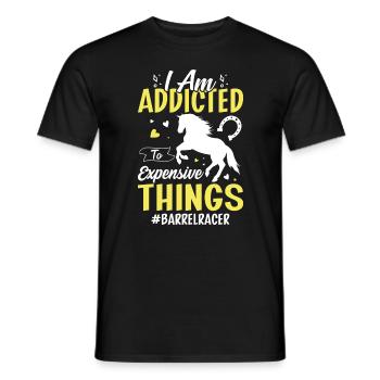 I'm addicted to expensive things - barrel - Men's T-Shirt - black - Front - AI Model Male 178 light (178cm)