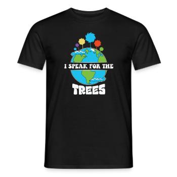 I Speak For Trees Earth Day Save Earth - Men's T-Shirt - black - Front - AI Model Male 178 light (178cm)