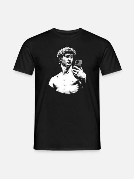 David Michelangelo avec smartphone - T-shirt homme - noir