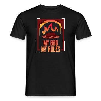 Grill BBQ My BBQ Rules BBQ Lover - Men's T-Shirt - black - Front - AI Model Male 178 light (178cm)