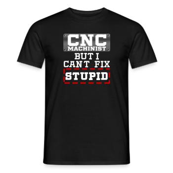 Funny Cnc Machinist Operator Work Quote Gift Idea - Men's T-Shirt - black - Front - AI Model Male 178 light (178cm)