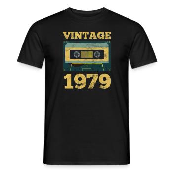Idée de cadeau d'anniversaire de 1979 année de naissance rétro 1979 - T-shirt homme - noir - Devant - AI Model Male 178 light (178cm)