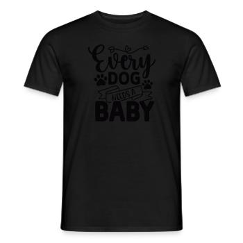 Every dog needs a baby - Männer T-Shirt - Schwarz - Vorne - AI Model Male 178 light (178cm)