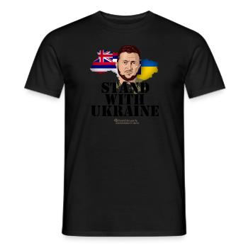 Ukraine Hawaii Solidarität T-Shirt Design - Männer T-Shirt - Schwarz - Vorne - AI Model Male 178 light (178cm)