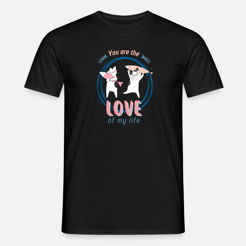 Gatti e Pesci amano - T-shirt uomo - nero