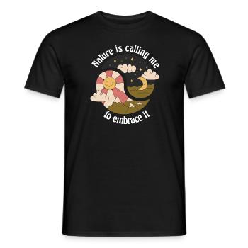 La nature m’appelle à l’embrasser La nature conçoit - T-shirt homme - noir - Devant - AI Model Male 178 light (178cm)