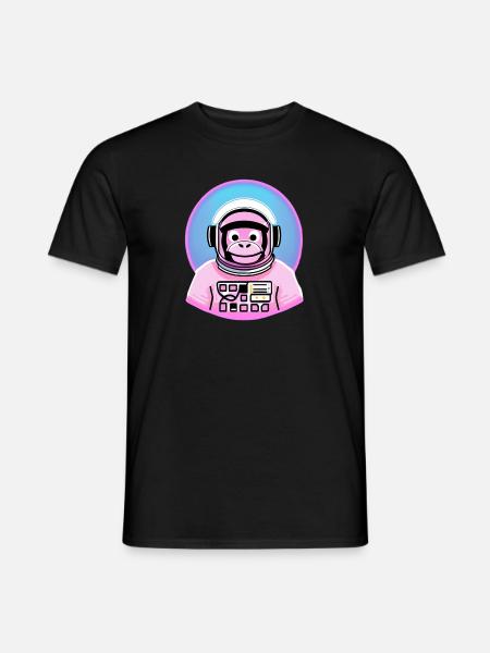 Space Monkey Pink - Männer T-Shirt - Schwarz