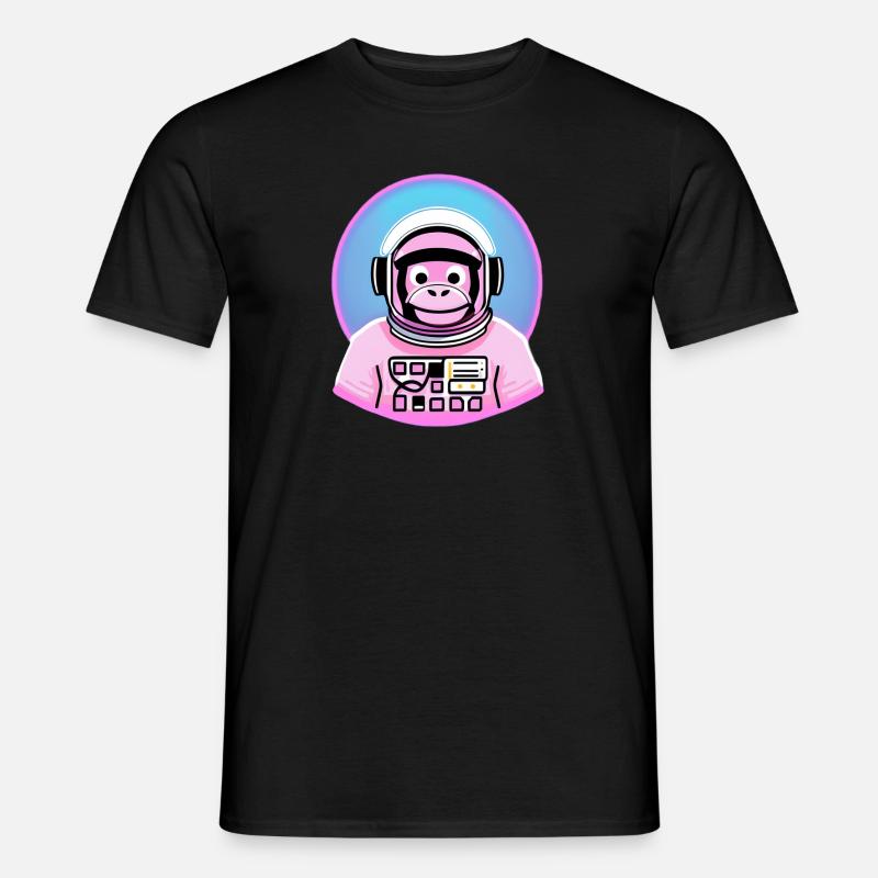 Space Monkey Pink - Männer T-Shirt - Schwarz