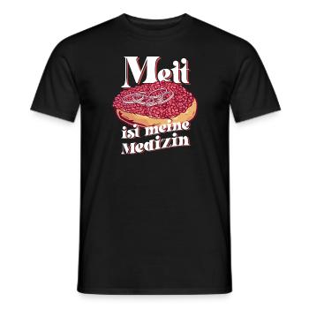 Mett ist meine Medizin Mett Brötchen Geschenk - Männer T-Shirt - Schwarz - Vorne - AI Model Male 178 light (178cm)