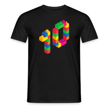 Cute Block Building 10th Birthday Gift 10 Year - Men's T-Shirt - black - Front - AI Model Male 178 light (178cm)