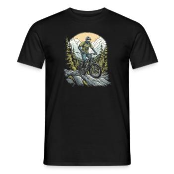 Chemise de descente - VTT VTT Biker Cycling - T-shirt homme - noir - Devant - AI Model Male 178 light (178cm)