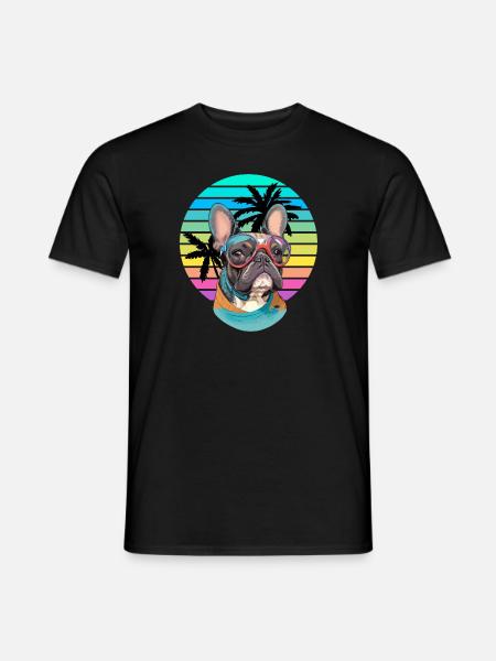 French Bulldog Retro Vibes - Men's T-Shirt - black