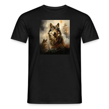 loup - T-shirt homme - noir - Devant - AI Model Male 178 light (178cm)