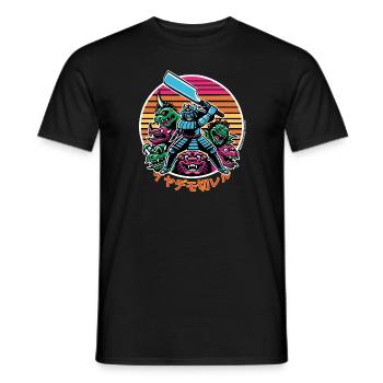Shave Samurai - Iyademo Kireru - Männer T-Shirt - Schwarz - Vorne - AI Model Male 178 light (178cm)