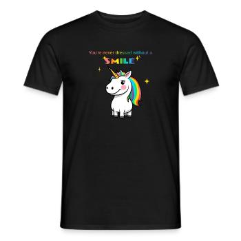 Smile Einhorn - Männer T-Shirt - Schwarz - Vorne - AI Model Male 178 light (178cm)