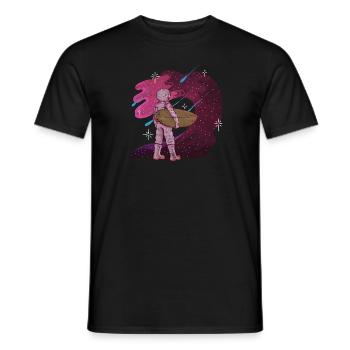 ASTRONAUT SPACE SURFER SURF SURFING SURF MOTIF - Men's T-Shirt - black - Front - AI Model Male 178 light (178cm)