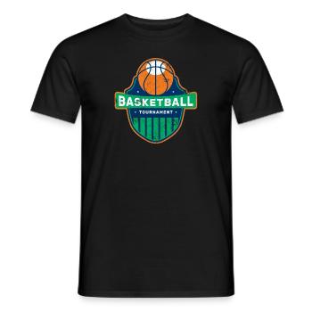 BASKETBALL DUNKING SLAM DUNK TOURNAMENT TEAM MOTIF - Men's T-Shirt - black - Front - AI Model Male 178 light (178cm)