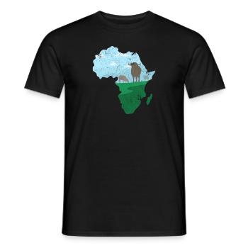 SOUTH AFRICA SOUTH ANIMALS NATURE LIFE MUSIC MOTIF - Men's T-Shirt - black - Front - AI Model Male 178 light (178cm)
