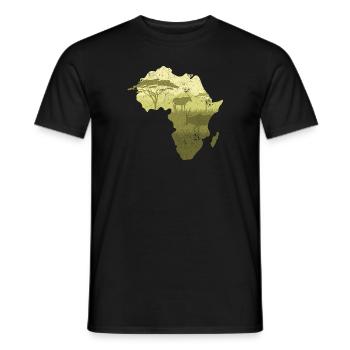 SOUTH AFRICA SOUTH ANIMALS NATURE COLORS AFRICA MOTIF - Men's T-Shirt - black - Front - AI Model Male 178 light (178cm)