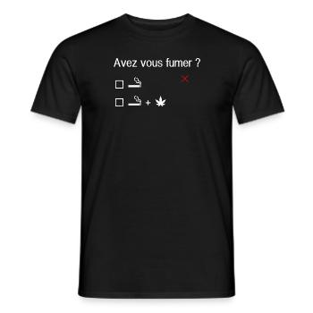 AVEZ VOUS FUMER - T-shirt homme - noir - Devant - AI Model Male 178 light (178cm)