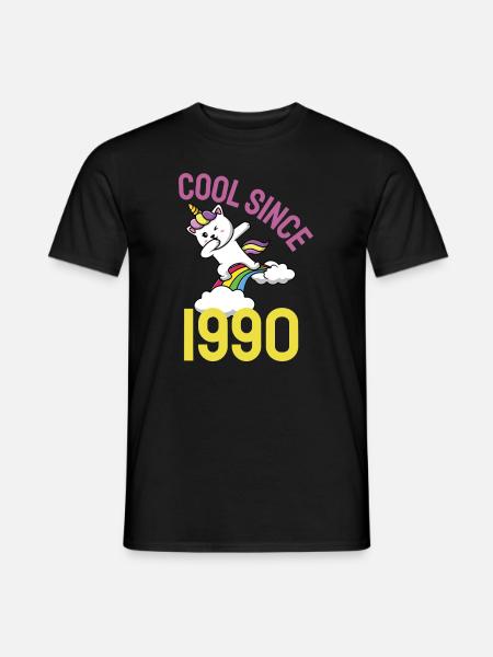 Cool depuis 1990 Dabbing chat 32ème anniversaire - T-shirt homme - noir