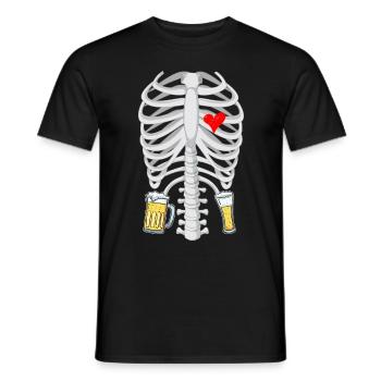 Skeleton beer Pregnancy Announcement - Men's T-Shirt - black - Front - AI Model Male 178 light (178cm)