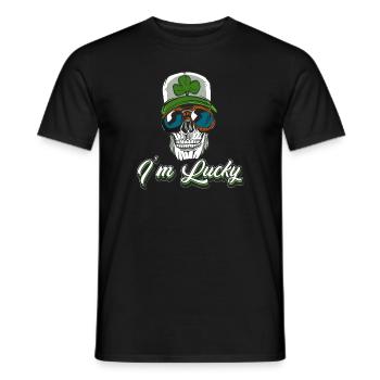 I'm Lucky Lustiges Kleeblatt Glück Irish Shamrock - Männer T-Shirt - Schwarz - Vorne - AI Model Male 178 light (178cm)