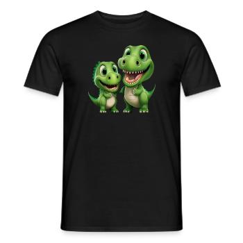 Dinosaur Baby Tyrannosaurus Two Dino T-Rex - Men's T-Shirt - black - Front - AI Model Male 178 light (178cm)