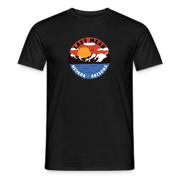 Lake Mead - Nevada - Arizona - Mountain Valley - Men's T-Shirt - black - Front - AI Model Male 178 light (178cm)