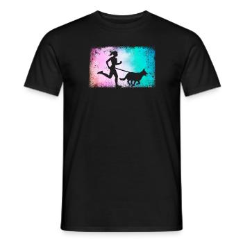 Canicross Runner Cross Country Canicross Filles - T-shirt homme - noir - Devant - AI Model Male 178 light (178cm)