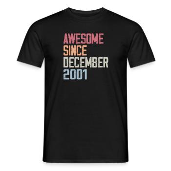 Anniversaire Décembre 2001 L’original 2001 Décembr - T-shirt homme - noir - Devant - AI Model Male 178 light (178cm)
