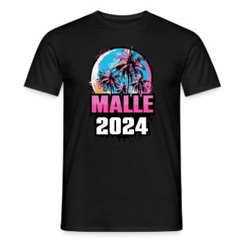 Malle 2024 Palmiers - T-shirt homme - noir - Devant - AI Model Male 178 light (178cm)