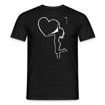 gxp heart lady white - herzdame weiss - Männer T-Shirt - Schwarz - Vorne - AI Model Male 178 light (178cm)