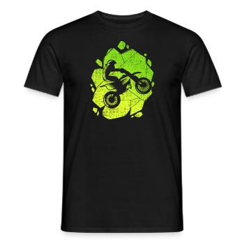 Motocross Enduro Dirtbike Motorcycle Moto-Cross - Men's T-Shirt - black - Front - AI Model Male 178 light (178cm)