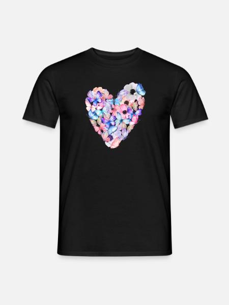 Schmetterlingsherz - Männer T-Shirt - Schwarz
