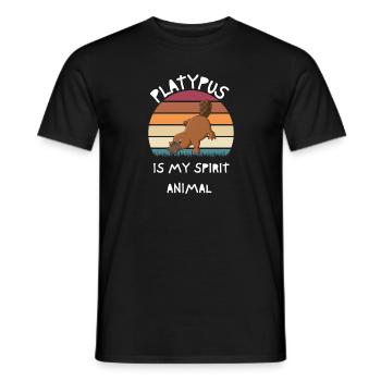 Platypus Is My Spirit Animal - Men's T-Shirt - black - Front - AI Model Male 178 light (178cm)