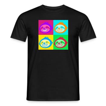 Lazy Pop-Art Portrait - Men's T-Shirt - black - Front - AI Model Male 178 light (178cm)