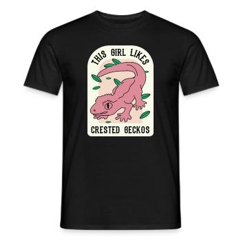 Mädchen mag Geckos Nette Eidechse Exotisches Tier - Männer T-Shirt - Schwarz - Vorne - AI Model Male 178 light (178cm)