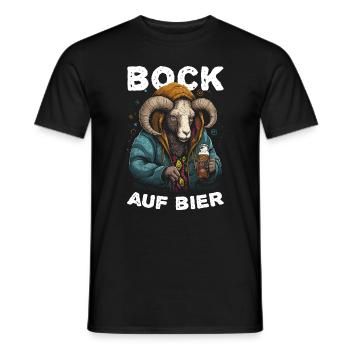 Bock auf Bier Spruch Ziege JGA Party Durst Trinken - Männer T-Shirt - Schwarz - Vorne - AI Model Male 178 light (178cm)