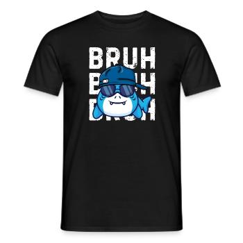Cool Nerd Shark Fish Bruh - Men's T-Shirt - black - Front - AI Model Male 178 light (178cm)