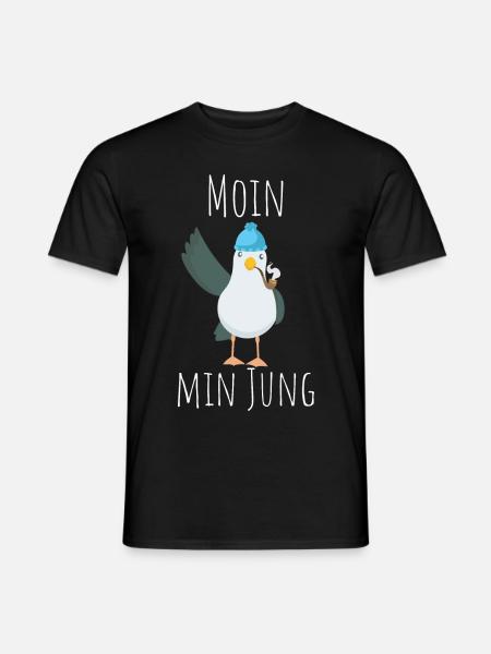 Moin min Jung - Männer T-Shirt - Schwarz