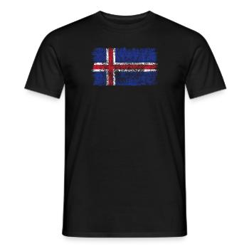 Drapeau de l’Islande Drapeau islandais - T-shirt homme - noir - Devant - AI Model Male 178 light (178cm)