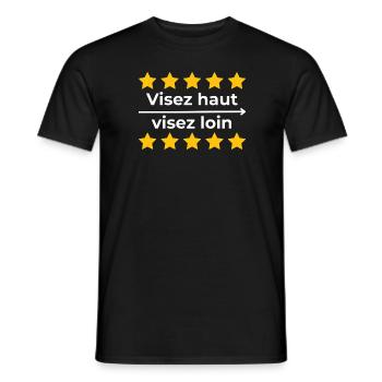 vise loin, vise grand - atteins l'excellence - T-shirt homme - noir - Devant - AI Model Male 178 light (178cm)