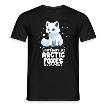 Niedliches Polarfuchs-Geschenk - Männer T-Shirt - Schwarz - Vorne - AI Model Male 178 light (178cm)
