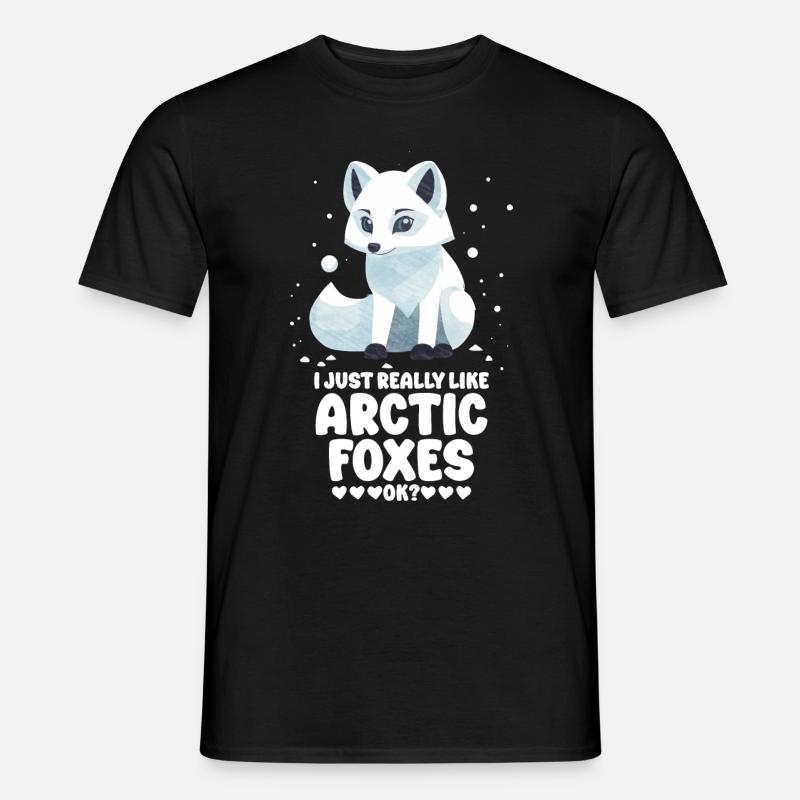 Niedliches Polarfuchs-Geschenk - Männer T-Shirt - Schwarz
